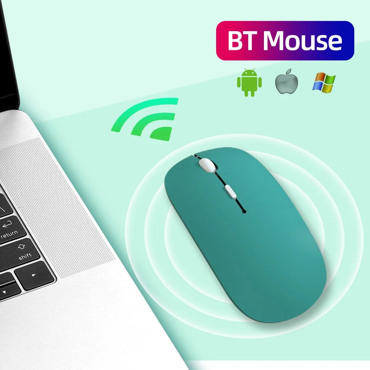 Bluetooth Wireless Mouse Mute Mouse For Laptop Computer PC Tablet Mini Ultra-Thin Single-Mode Battery Silent Gaming Mouse Mice