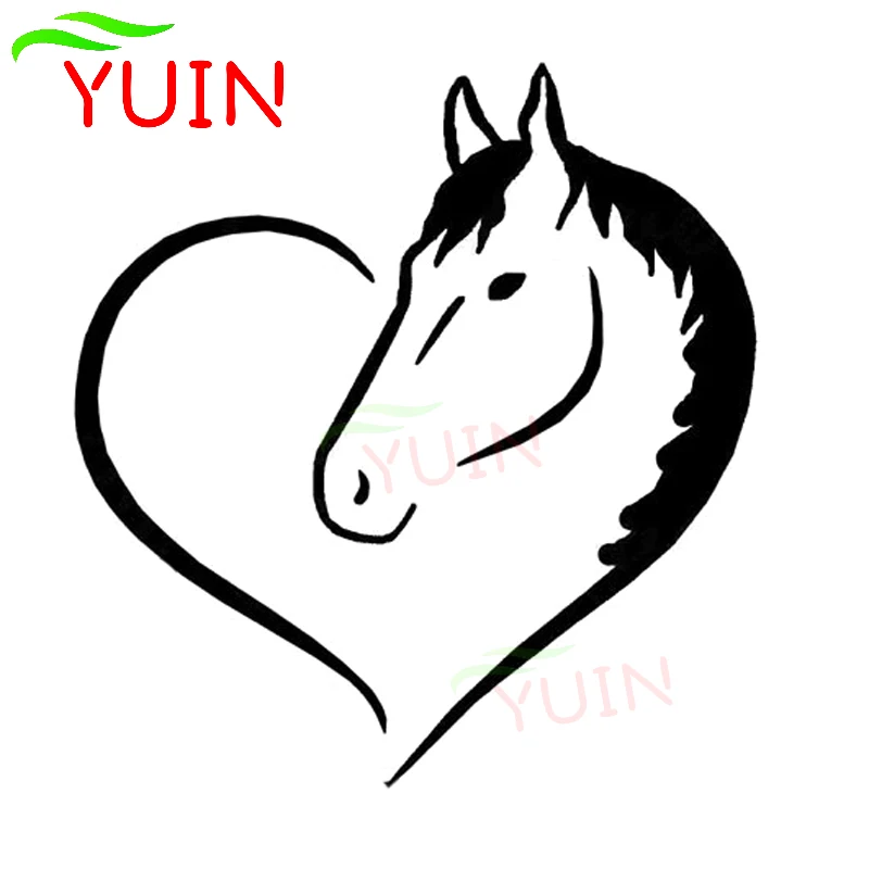 

Car Sticker Horse Heart-shaped Pattern Decorative Stickers Interesting Cars Accessories Creative Sunscreen Waterproof Decals