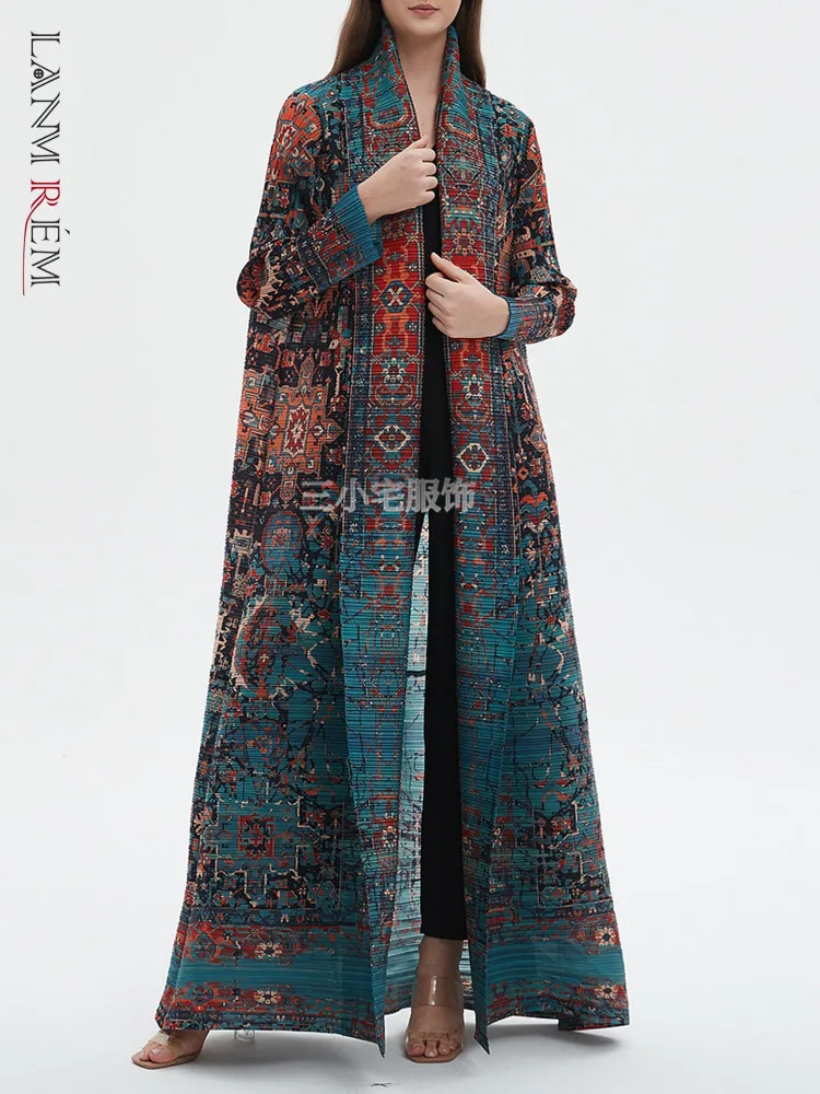 Женское длинное Плиссированное пальто LANMREM свободная винтажная ветровка