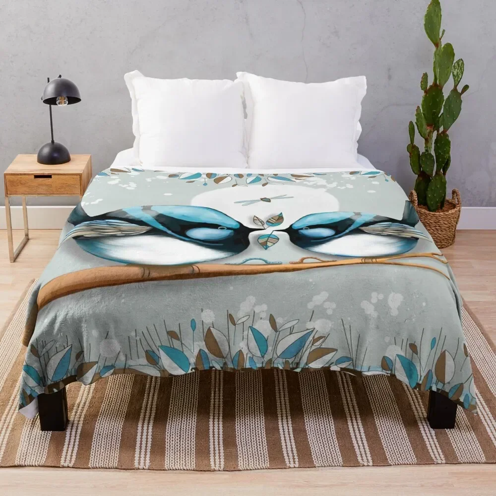 Синее сказочное одеяло плед на диван декорации рождественские подарки одеяла