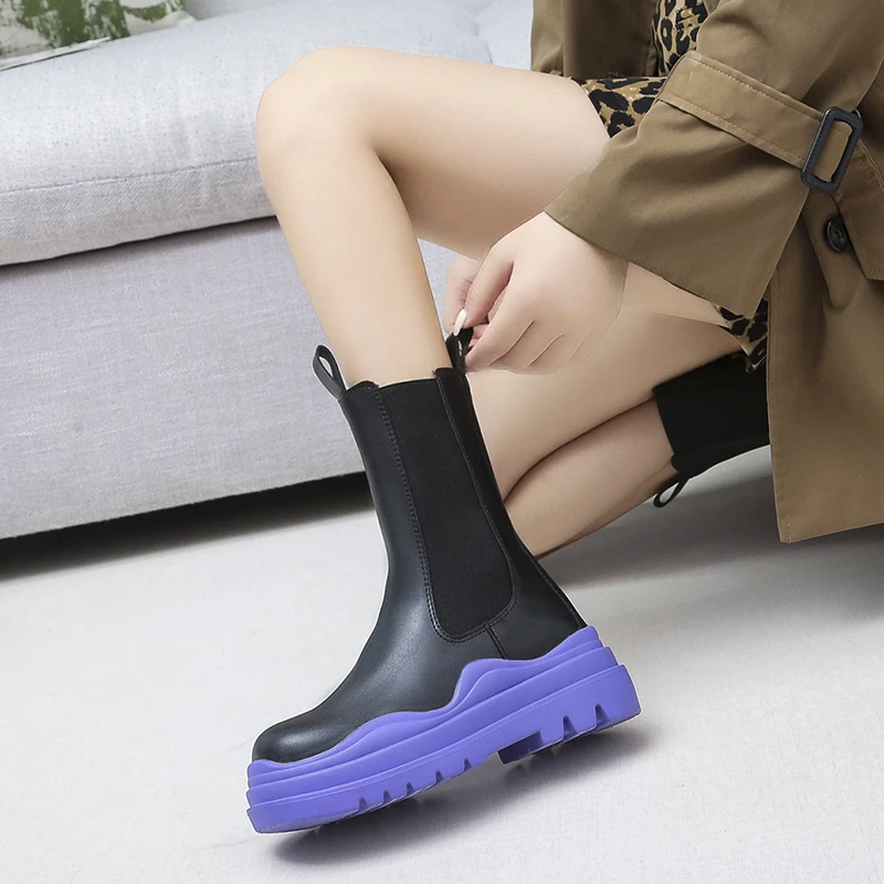 2022 Chunky Heel Ankle Boots Women's Shoes Fall Brand Designer Chelsea Boots Women's Platform Boots Fashion Combat Boots