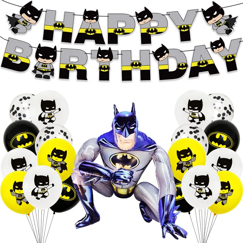 

1Set 3D Batman Spiderman Super Hero Foil Balloons The Avengers Birthday Party Decorations Kids Iron Man Children's Toy Gifts
