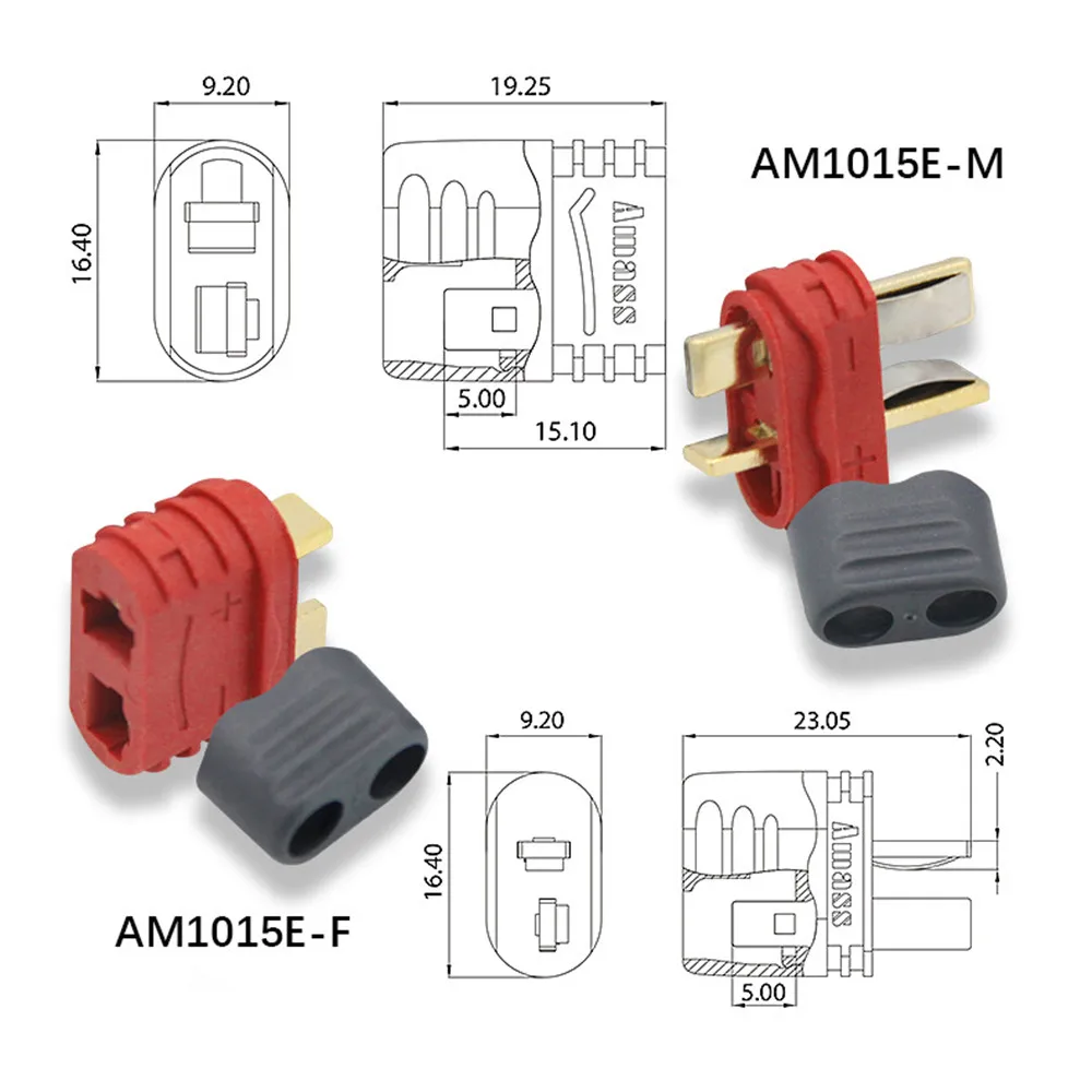 Фото T-образный разъем, 5 пар, нескользящий Tplug-разъем 40 А для аккумулятора RC/многоосевого/фиксированного света/летательных игрушек №2