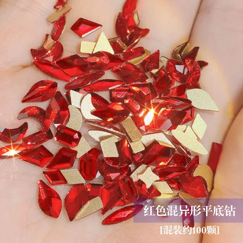 100 шт./упак. с яркими кристаллами 3D ногтей Стразы Украшения Смешанные Форма