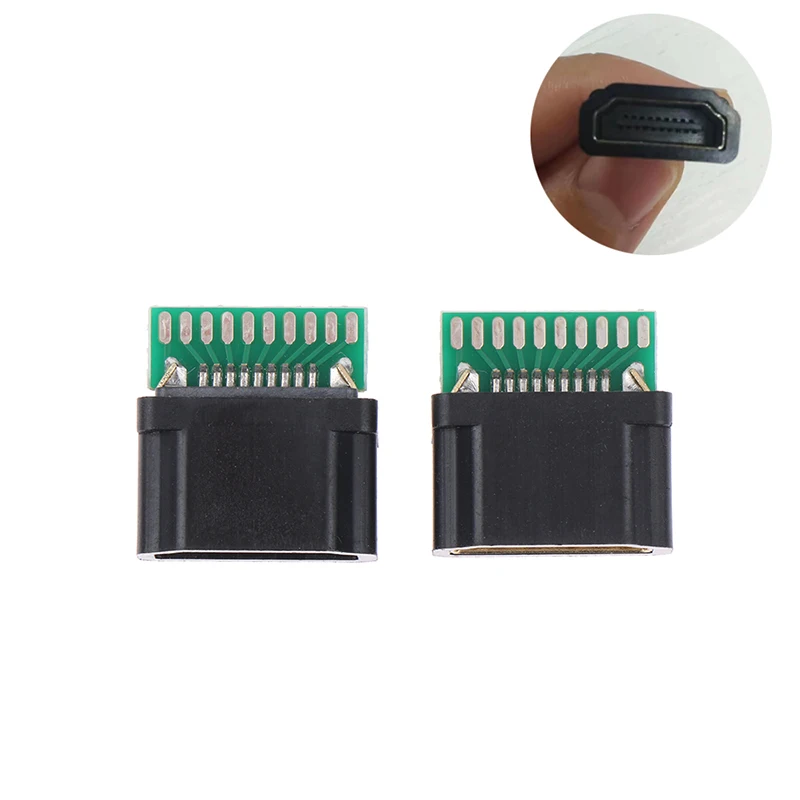 

1PCS 19PIN Female HDMI Jack/Socket Connector With PCB Board Solder Type With Plastic Shell