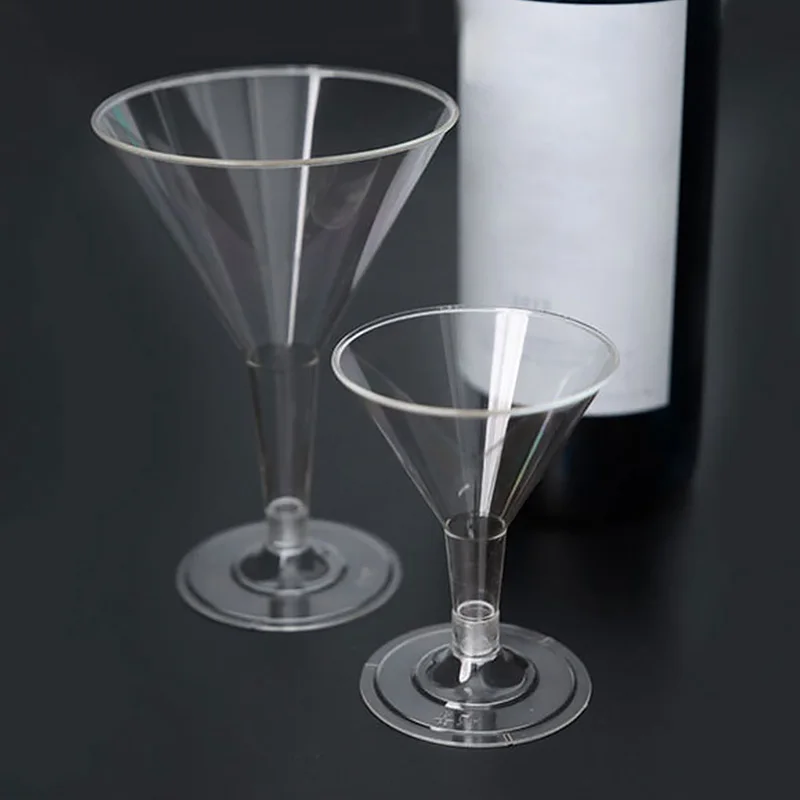 6Pcs Disposable Red Wine Glass Plastic Champagne Flutes Cocktail Glasses Bar Wedding Party Supplies Tableware 120/150/200ML