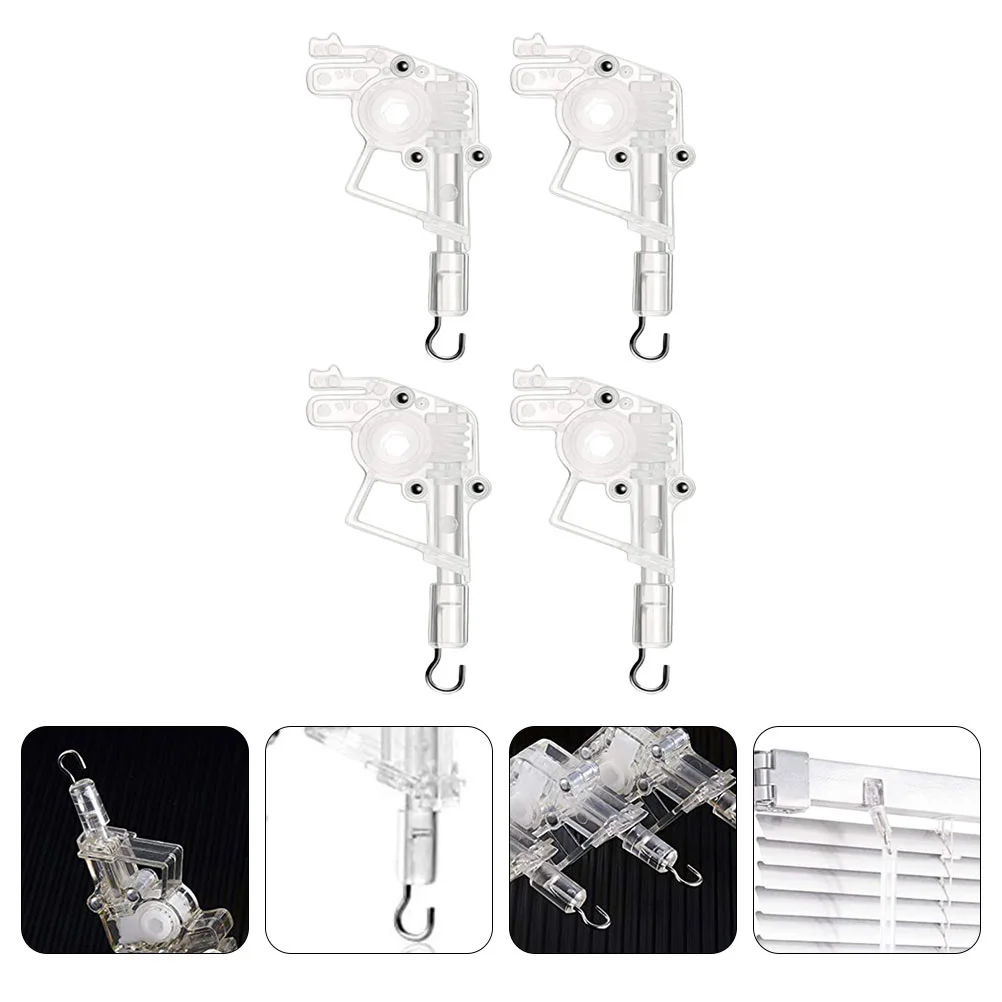 

4 Pcs Venetian Curtain Head Blind Window Fittings Rod Hooks Wand Tilter Plastic Tiler Blinds Ceramic Replacement