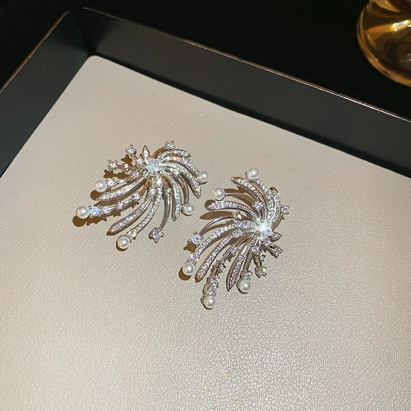 Minar стильные серьги-капли с кубическим цирконом и имитацией жемчуга фейерверка