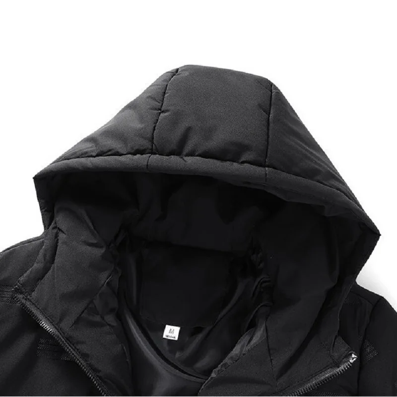 Men Winter Parkas Coat Thick Jackets Male Fashion Casual Solid Streetwear Oversize Jacket Tops 5XL Hooded Outerwear Windbreaker