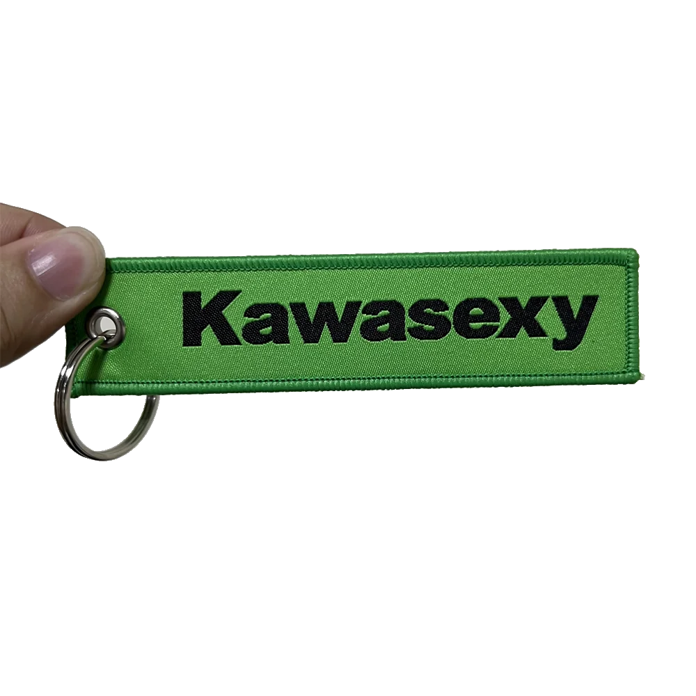 

Мотоциклетный брелок для Kawasexy, зеленый ремешок, тканая этикетка, крутая бирка для ключей, украшения, мото-гаджеты, аксессуары