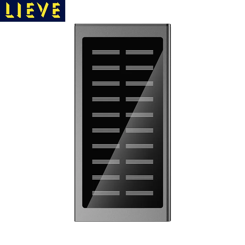 

Creative Thin Metal Solar Power Bank 20000mAh Business Outdoor Large Capacity Power Bank