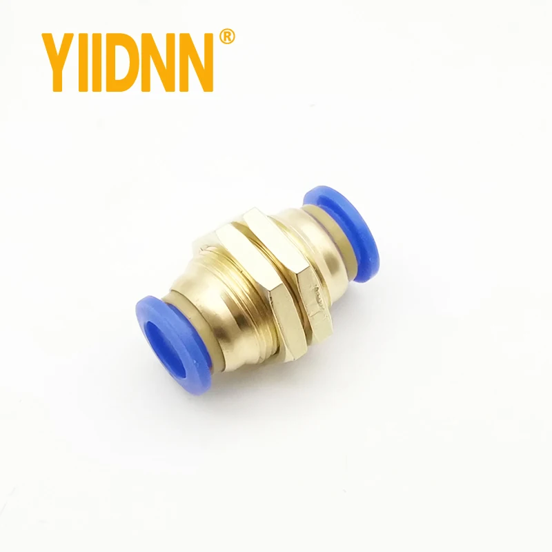 Пневматические фитинги ПМ прямой переборный соединитель внешний диаметр 4-12 мм