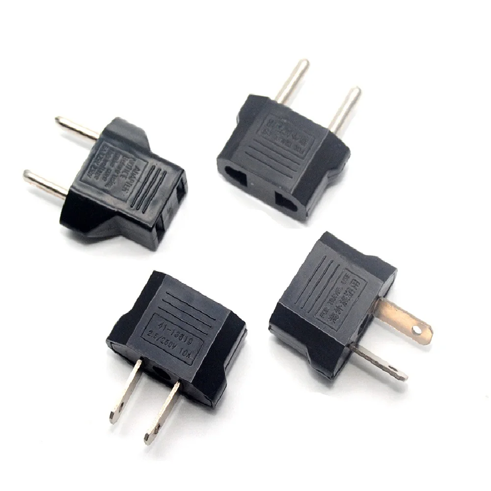 1000PCS US To EU Plug Power Adapter Black Travel Power Plug Adapter Converter Wall Charger Socket US to AU EU to US AU to US