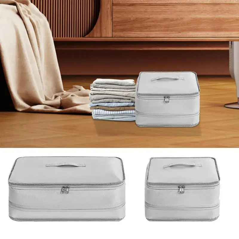 

1 pc Packing Cubes Closet Travel Bag Organizer Compressiont With Three Divided Compartments Travel Accessories For Home Trip
