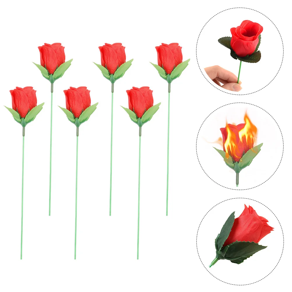 

Rose Flower Props Magician Flame Tricks Trick Fire Gimmick Performance Illusion Close Up Appearing Prop Toy Toys Novelty Fun