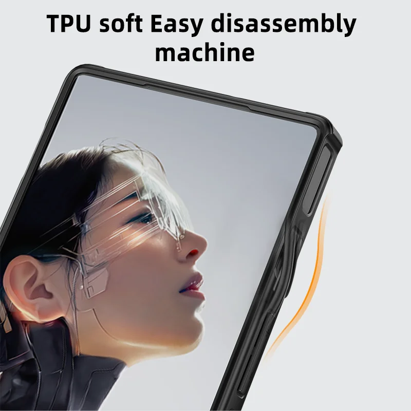 Фото Прозрачный ударопрочный чехол для ZTE Nubia RedMagic 11 Air с матовой рамкой из TPU, магнитной беспроводной зарядкой и пластиковой задней крышкой №4