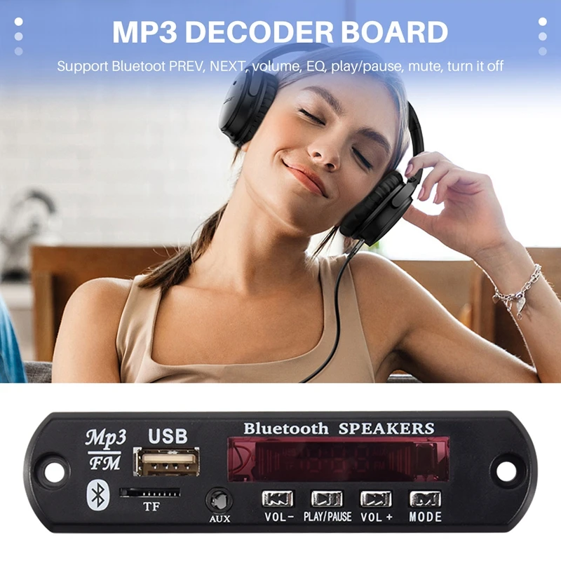 Bluetooth 5 0 MP3 декодер плата DC В 12 автомобильный FM-радио модуль поддержка TF USB AUX для