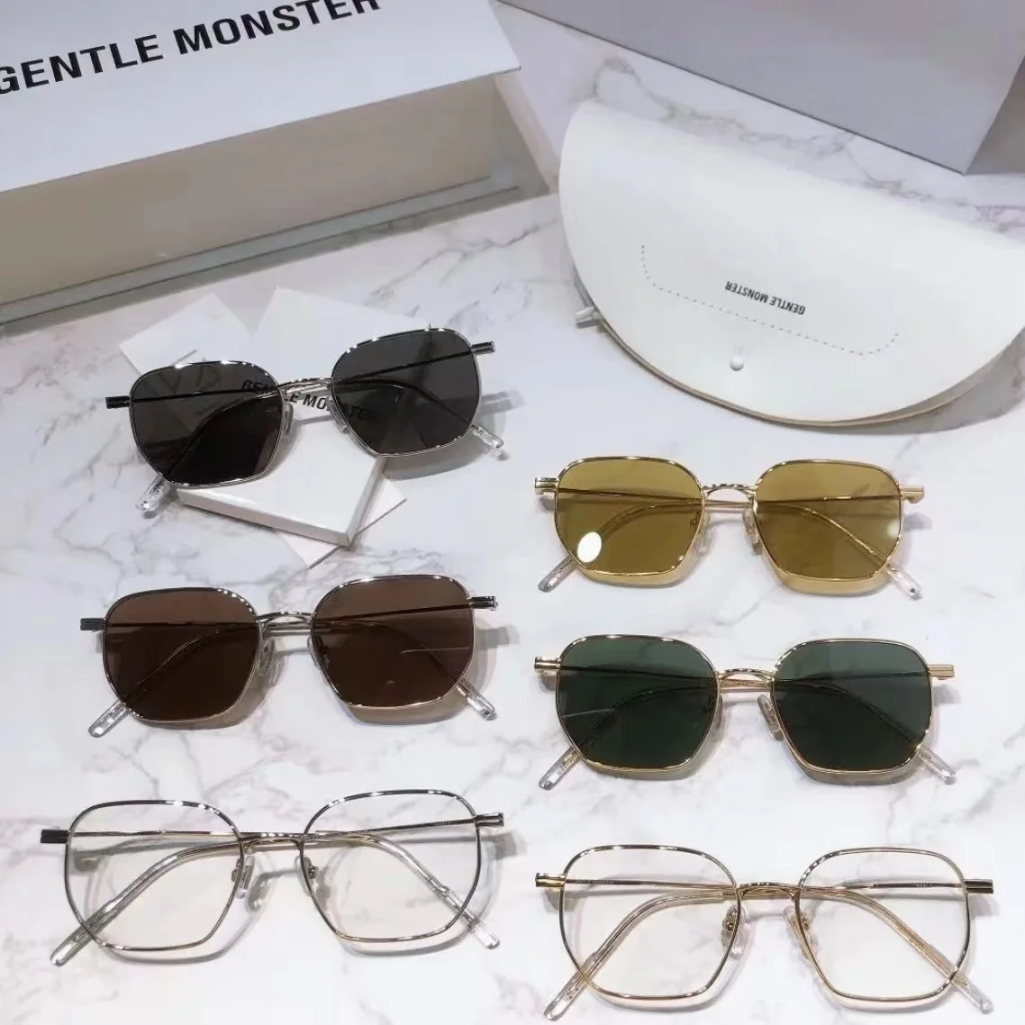 

GENTLE MONSTER Sunglasses Women 2021 For Men Luxury Designer Vintage GM Trending Products BOWLY Alloy Gold UV400 Sun Glasses
