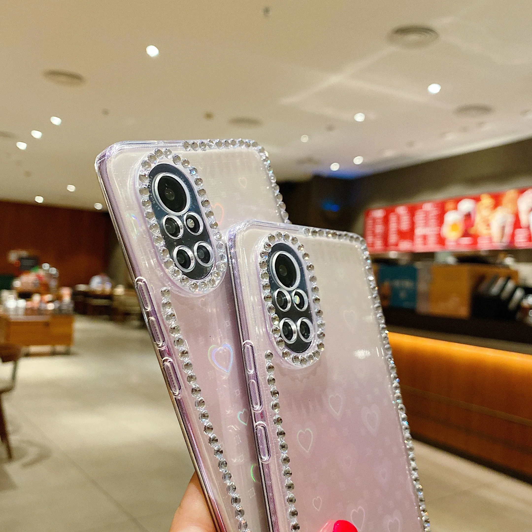 3D чехол со стразами и блестками в форме сердца для Huawei P30 Pro P50 P40 Lite P20 Mate 20 30 P 40 Nova 9