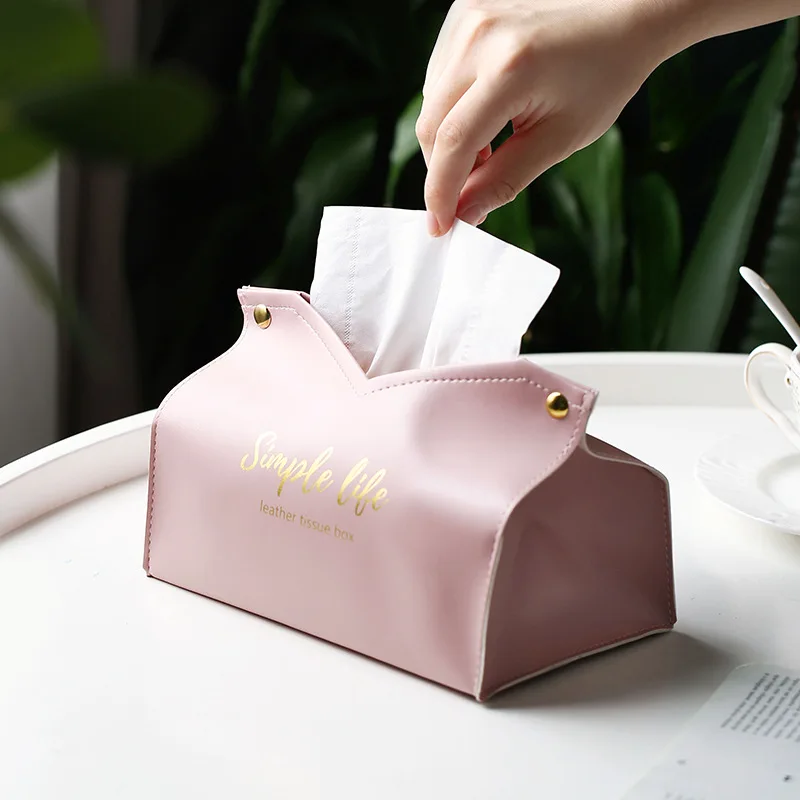 

Fashion Creative Leather Tissue Box Organizer Wet Wipes Storage Toilet Paper Holder Organizers Sturdy Boxes Table Napkin Holders