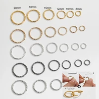 50100 pcs round twisted open split rings jump rings connector for jewelry makings size 8 20 mm gold silver accessories ring