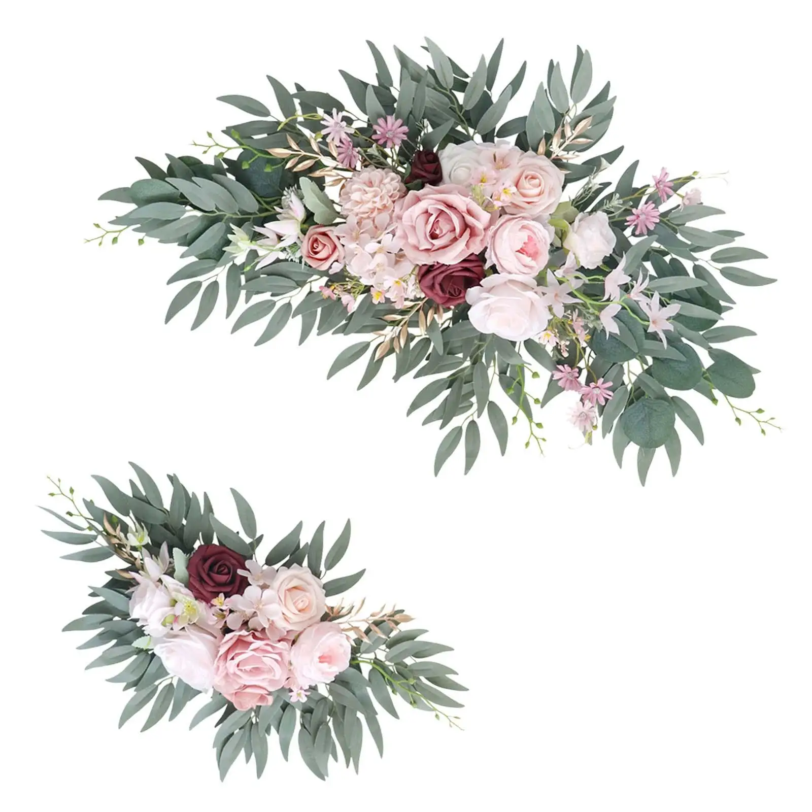 

2x Wedding Arch Flowers Centerpiece Artificial Rose Flower Swag Artificial Flower Arch Decor for Backdrop Party Table Wall Arbor