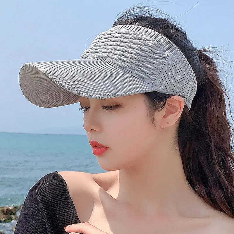 

Breathable Hole Ponytail Baseball Caps UV Protection Women Empty Top Sun Hat Summer Travel Outdoor Sports Cap Beach Visors Hats