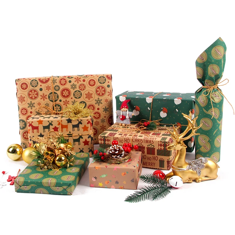 

1Pcs 50*70cm Xmas Gift Wrapping Craft Paper DIY Gift Paper New Year Gift Party Gift Wrapping Paper Packaging Decoration