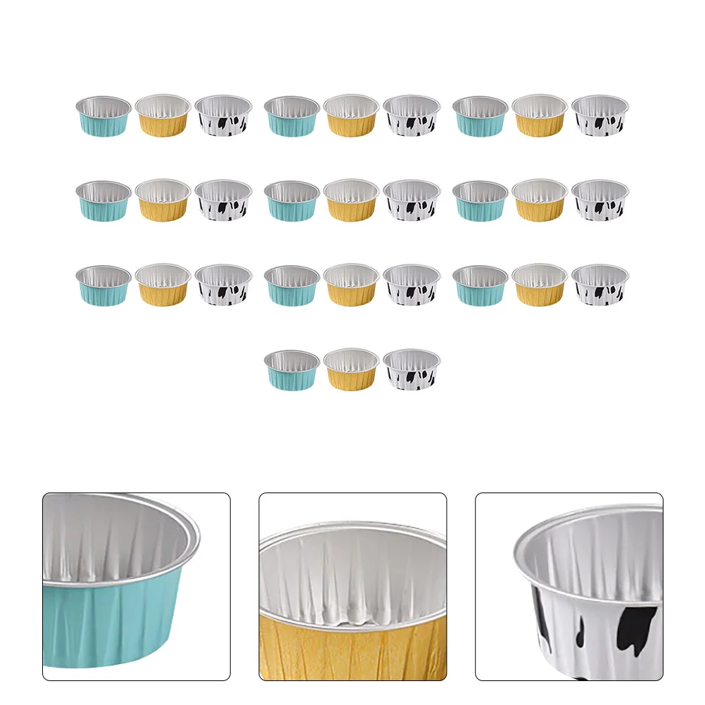 

Cake Cups Tin Foil Dessert Container Cupcake Bowl Pans Baking Muffin Liners Pudding Containers Disposable Holders Desert Mini