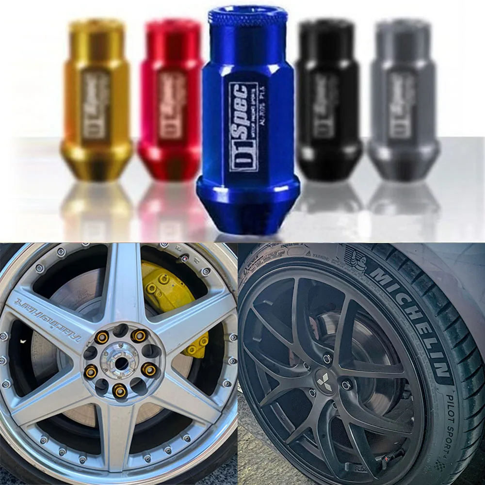 

D1 Spec Wheel Lug Nuts JDM Car Racing Aluminium alloy Wheel Lug Nuts Screw M12x1.5/1.25 Length 50mm/40mm/35mm 20 pcs/set