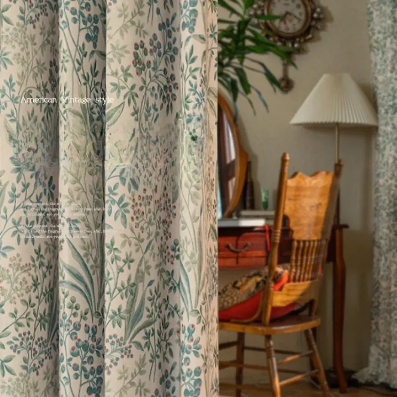 Американские занавески в сельском ретро-стиле для гостиной хлопковые