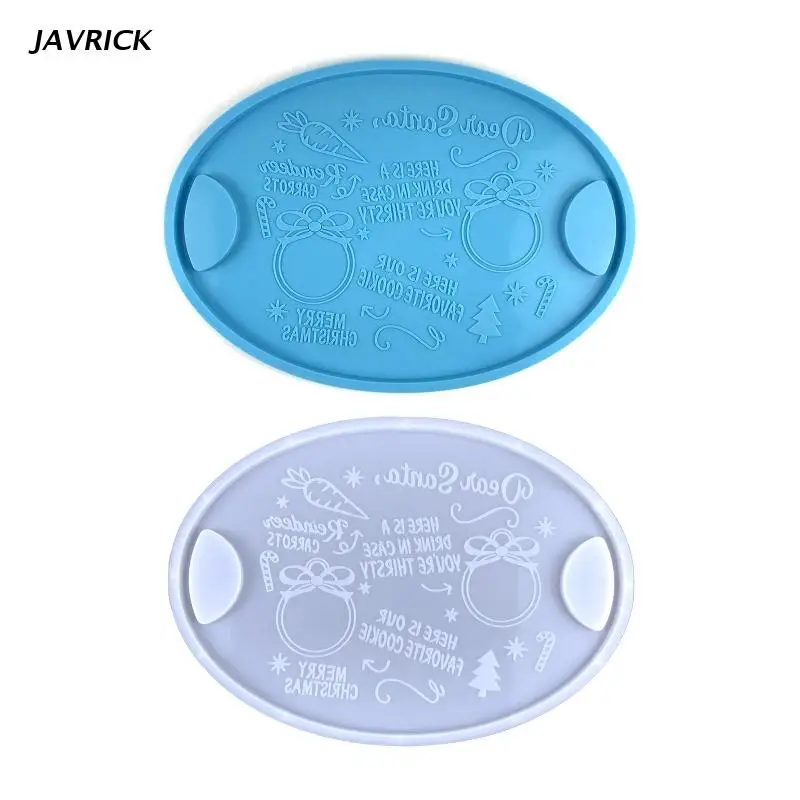 

Прозрачная эпоксидная форма «сделай сам», овальная форма, Рождественский поднос, блюдо, декоративная силиконовая форма