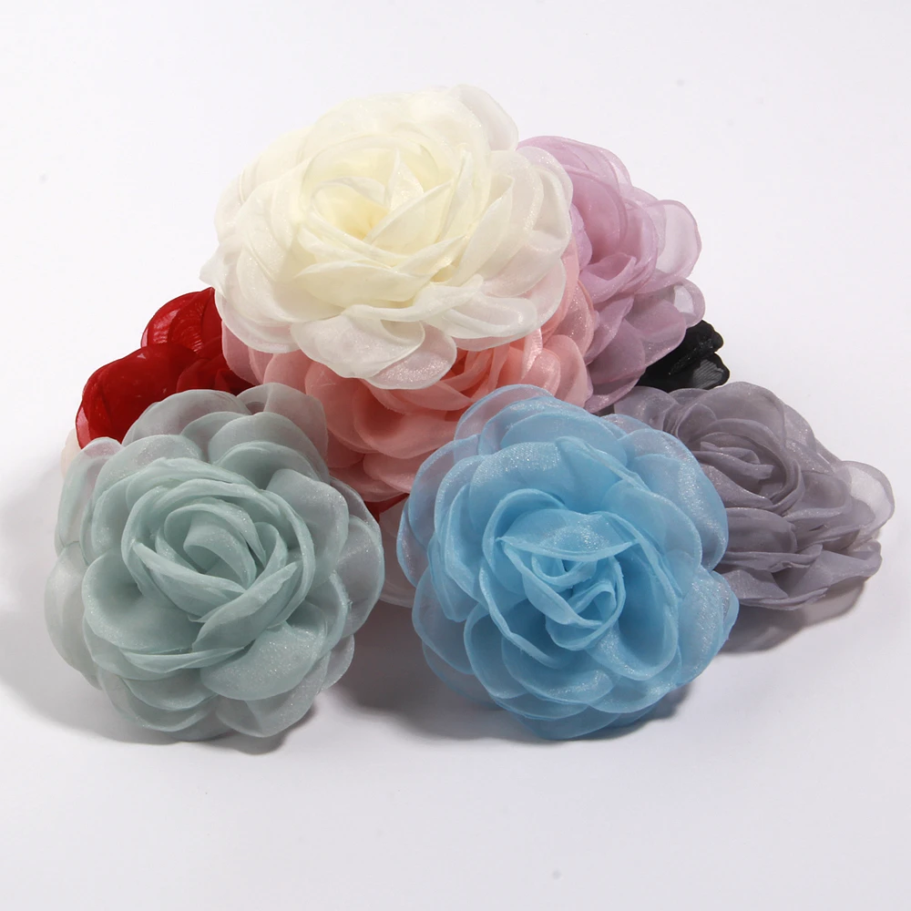 Искусственный цветок розы из органзы