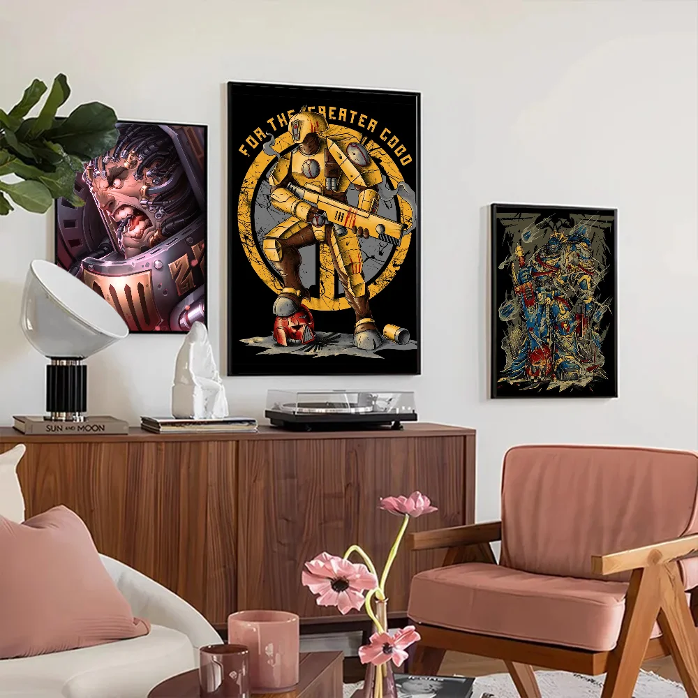 B-Warhammes-D Self-adhesive Art Poster Whitepaper Prints Posters Artwork Aesthetic Wall Painting