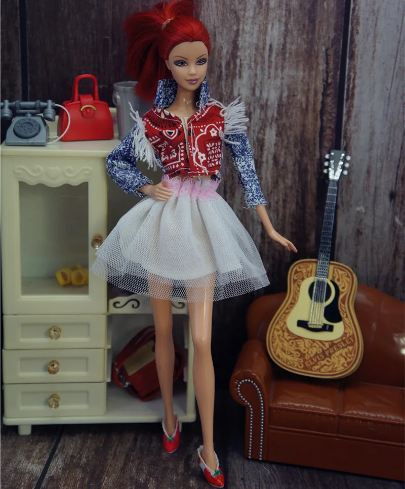 Комплект одежды топ + юбка с шортами и брюки женский наряд для 30 см Барби курн FR