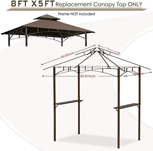 Roof Outdoor Barbecue Gazebo Tent Roof Top (khaki)