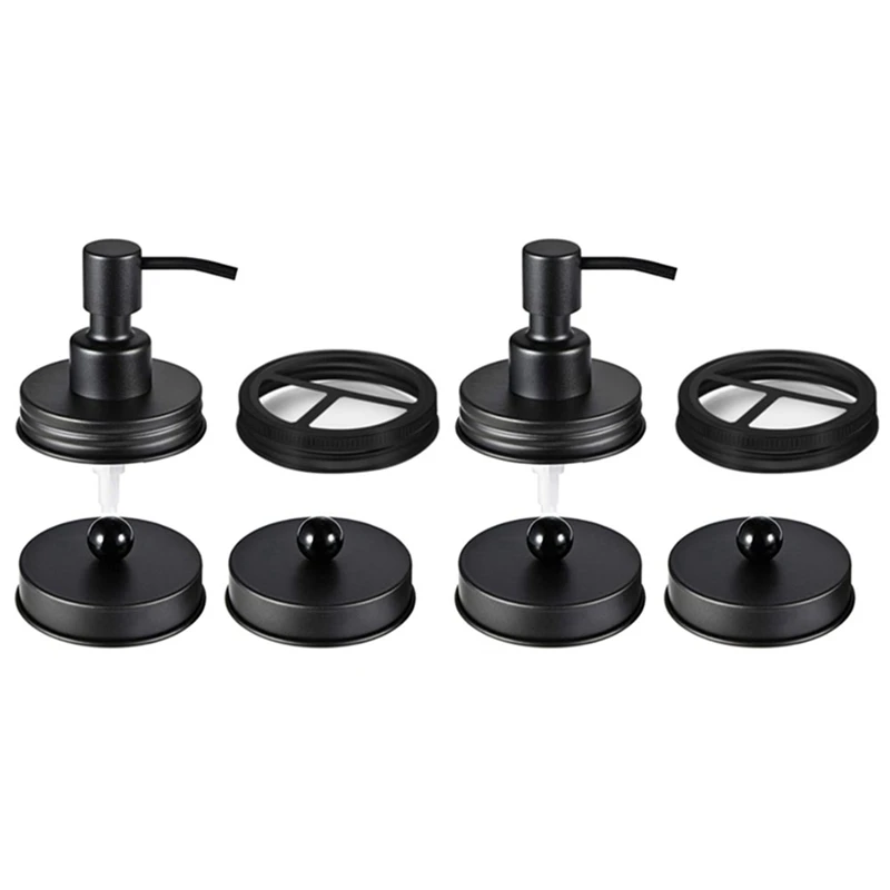 

Mason Jar Bathroom Accessories Lids Set(8Pcs),Toothbrush Holder,Apothecary Storage Jars Lids For Regular Mouth Mason