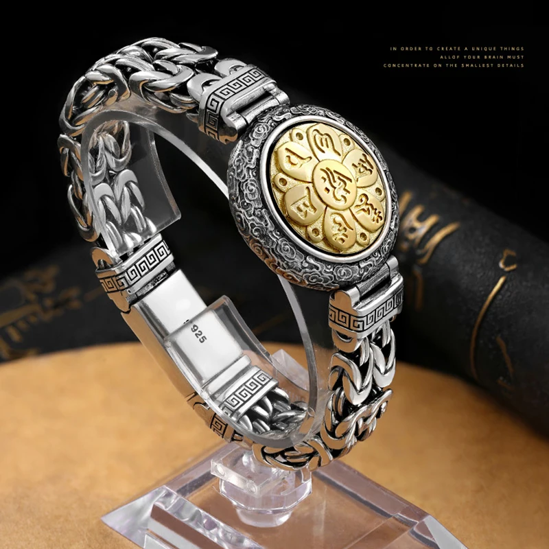 

Новая ретро-модная переводная бижутерия с шестью звездами мужская Серебряная Будда Модная бижутерия Корейская версия модная