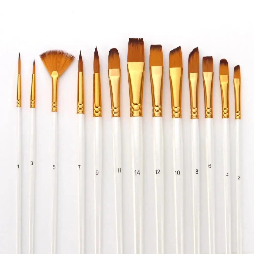 

13Pcs/Set Painting Brush Wear-resistant Comfortable Drawing Paint Brush 2 Colors Drawing Brush