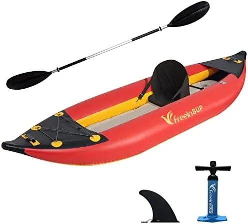 

Boat| 1-2 Person Professional Series Lightweight Inflatable Kayak Sit-in Kayak Set with Paddle | Seat | Fin | High Output Air |