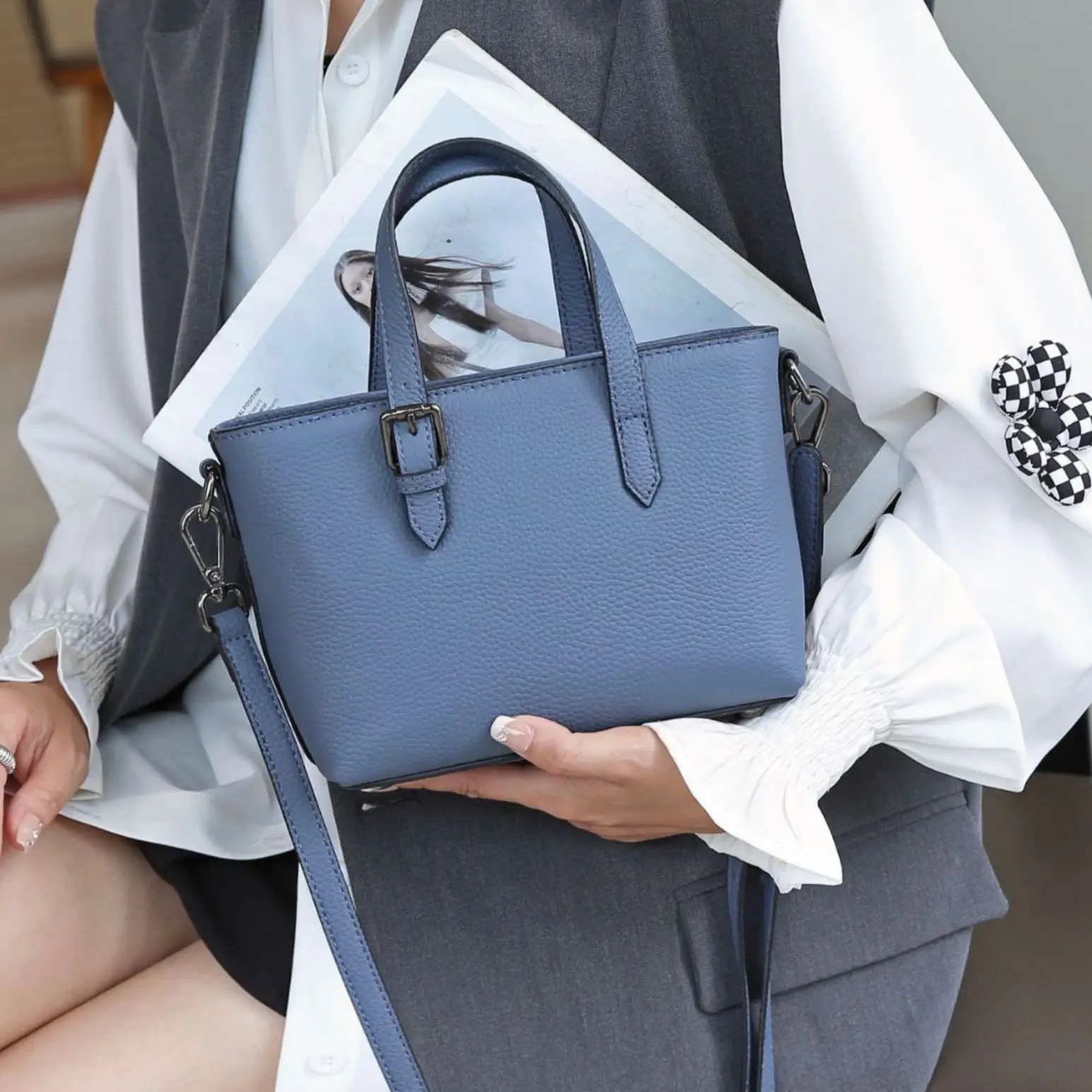 High Quality Genuine Leather Casual Bag Women's Tote Bag Handbag Soft Leather Luxury Bag Women Crossbody Bags for Women