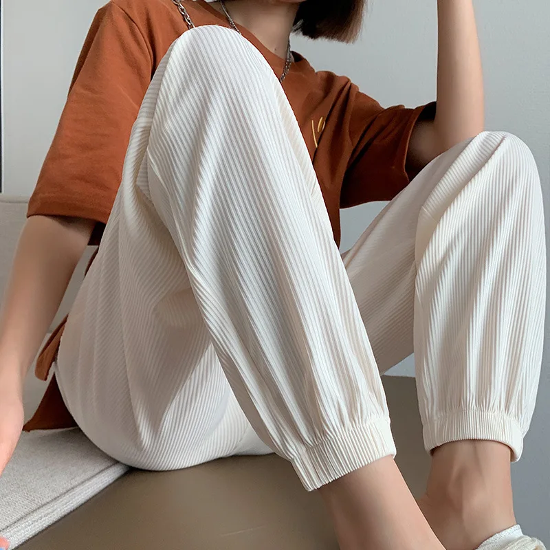 MRMT 2023 Brand New Silk Sweatpants Women's Loose Bundle Feetslim Fairy Cool Pants Casual Harlan Anti-Mosquito Pants