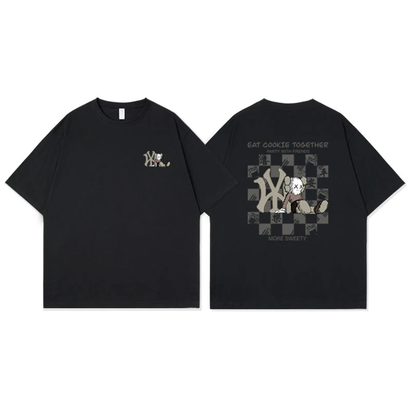 

Summer Men's T-shirt Breathable Cotton Fashion Brand Pattern Printing Ioose Men's Top Street Hip Hop Unisex Clothing