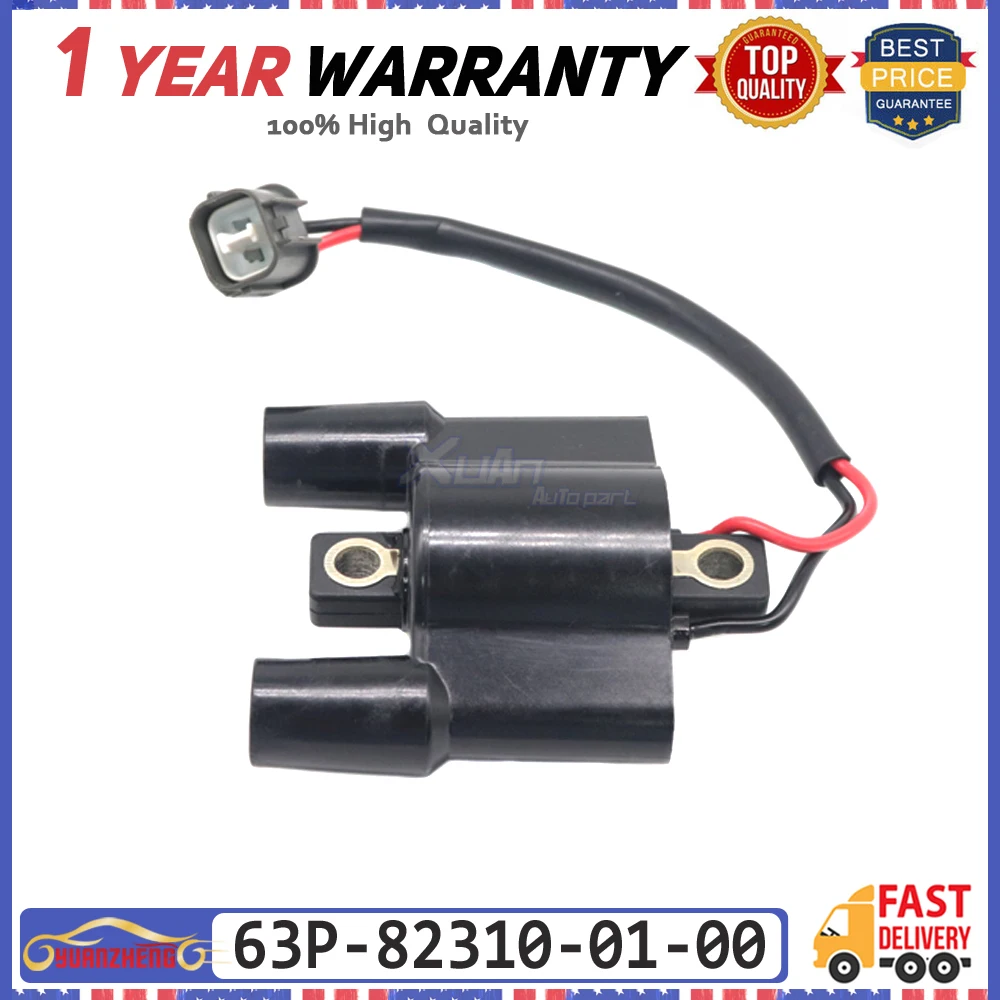 Катушка зажигания F6T557 63P-82310-01-00 60E823100000 21121-3722 21121-0720 для Yamaha F60 4-тактный F150 F50 F75 F90