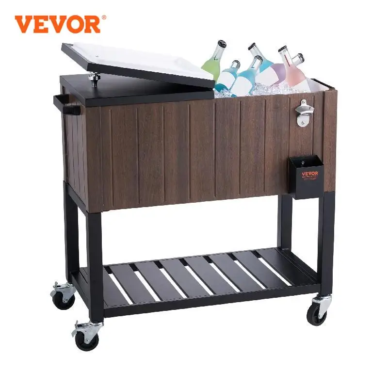 Cart Portable Bar Drink Cooler Beverage Bar Stand Up Cooler 