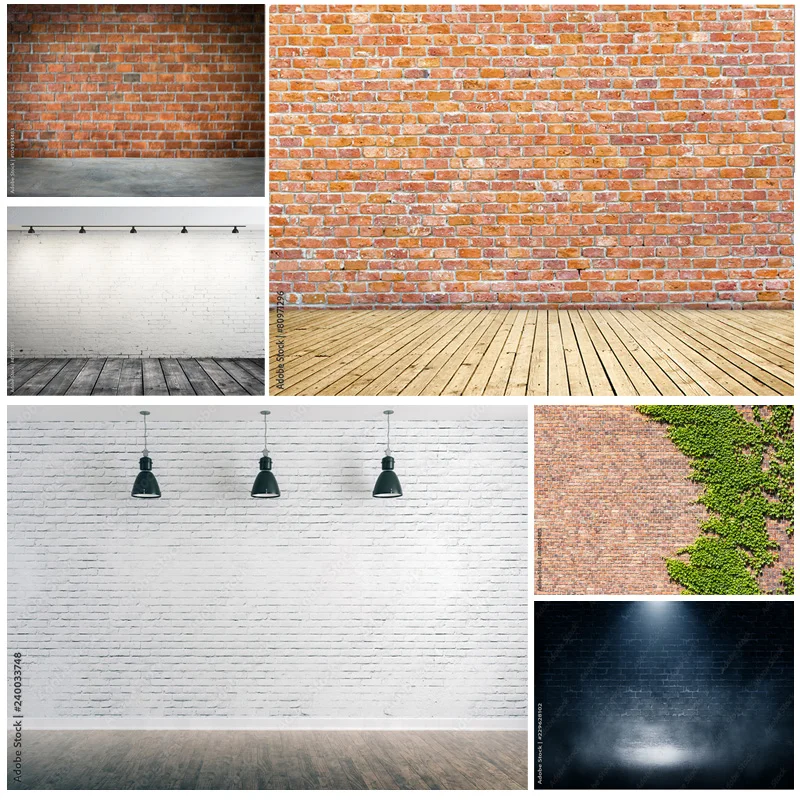 

Vinyl Custom Vintage Brick Wall Wooden Floor Photography Backdrops Photo Background Studio Prop 211218 ZXX-21
