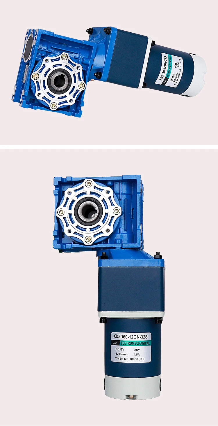 12 В 24 60 Вт NMRV40 Турбодвигатель постоянного тока с редуктором двухступенчатый вал