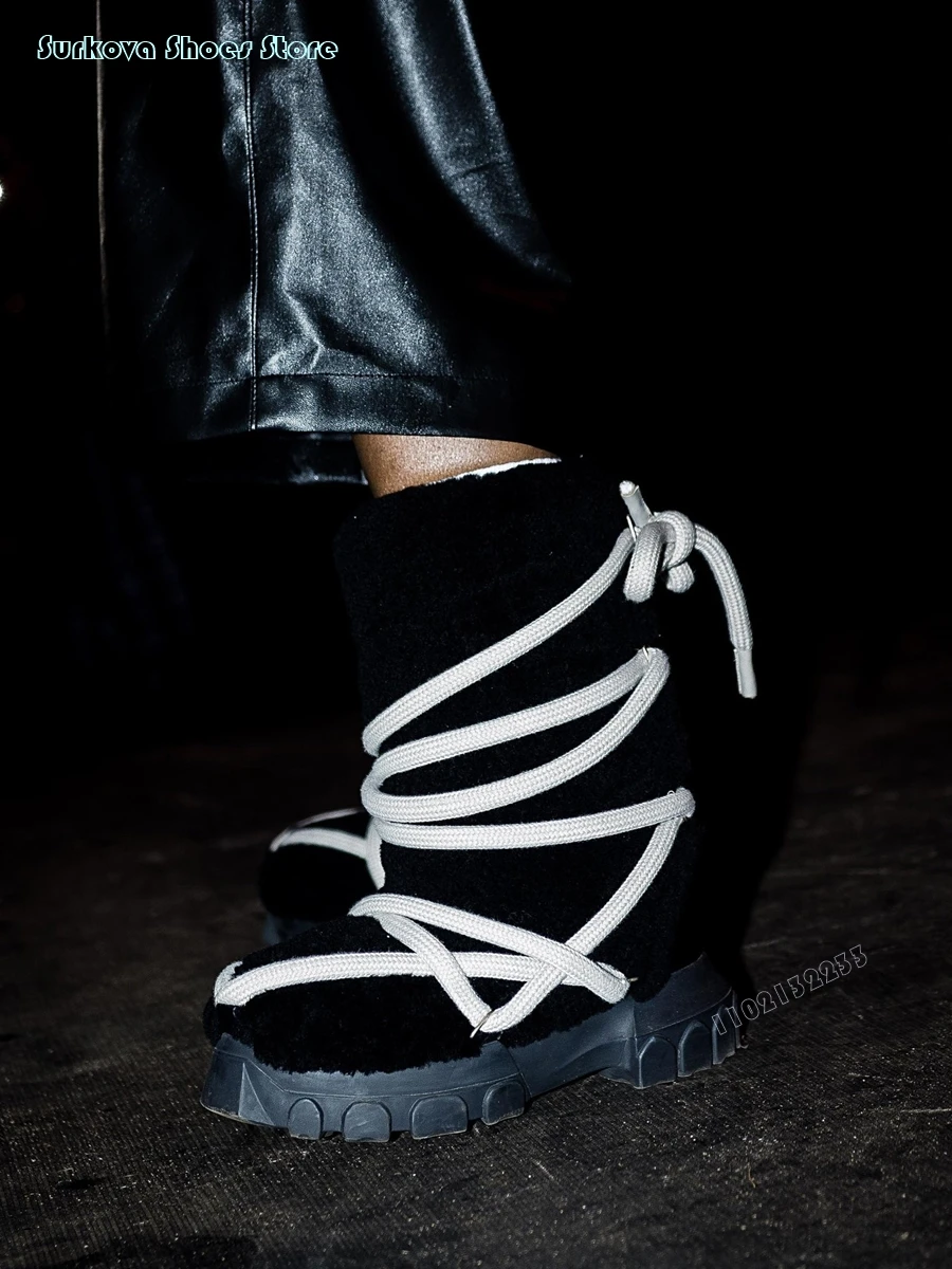 Surkova Снегоступы до середины икры с дизайном из искусственного меха Lover