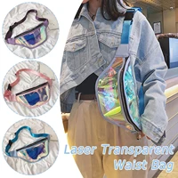 holographic waist bag designer zipper chest bag sport travel girl waist belt bags fashion phone waist pack for women fanny d6n6