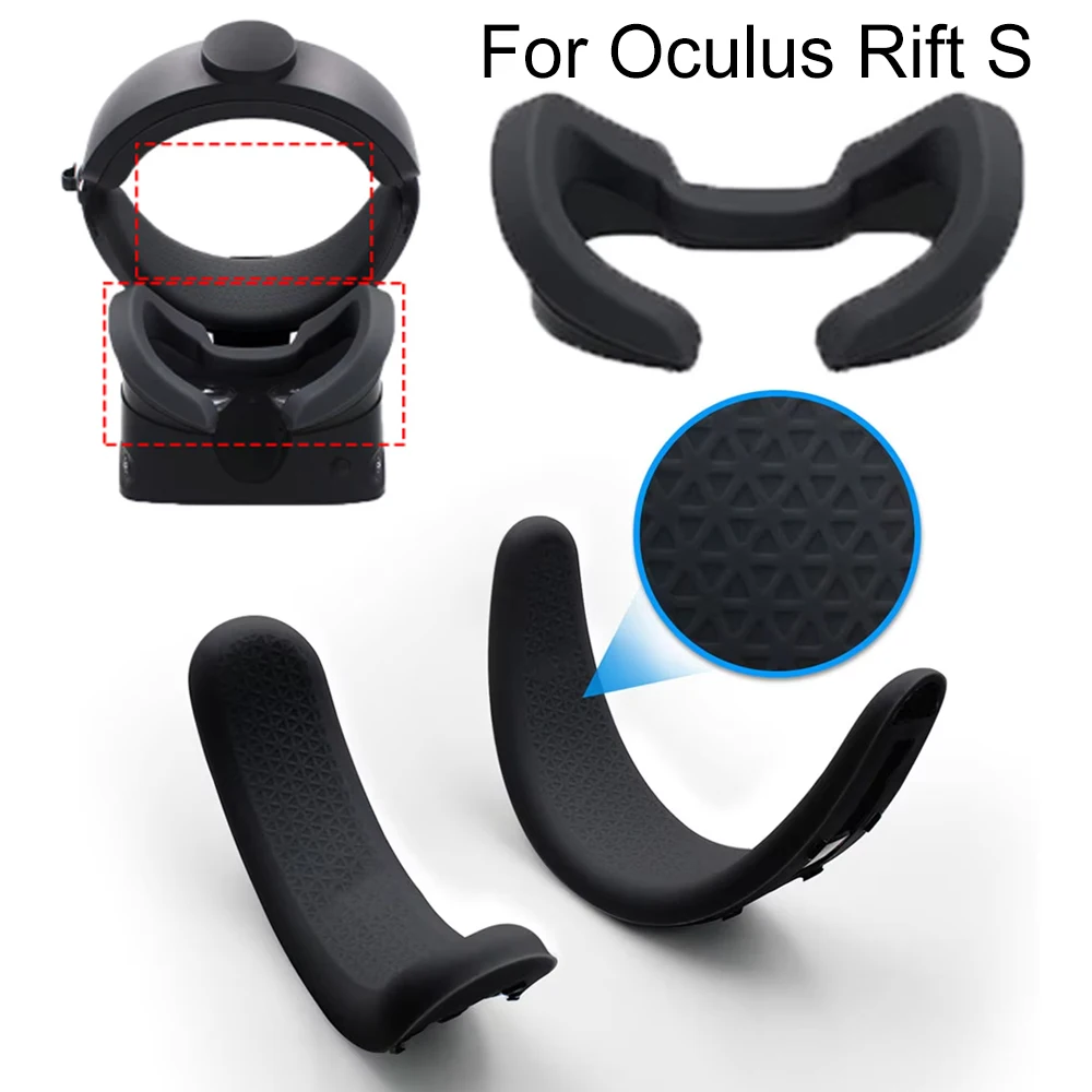 Черная силиконовая передняя и задняя пенопластовая маска для глаз Oculus Rift S VR очки